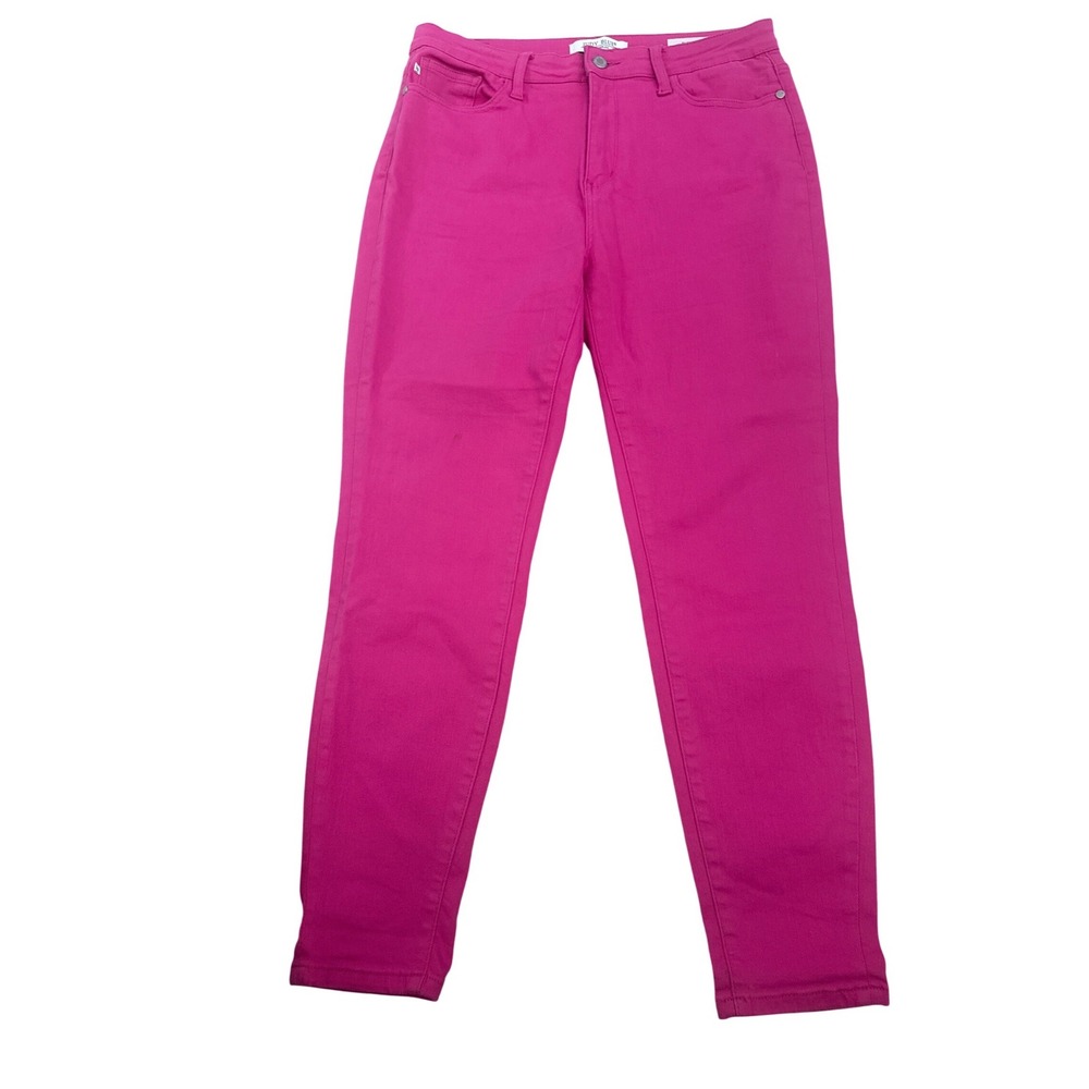 Judy Blue Womens Slim Fit Jeans Magenta Pink High Rise Stretch Size 11/30